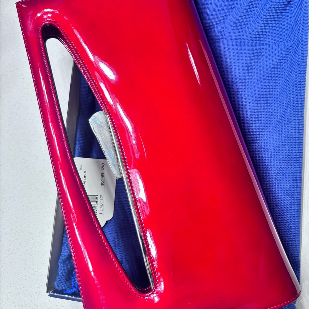 Stuart Weitzman Red Clutch- Holiday Vibes!